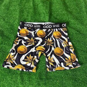 ODD Gold Coins Zebra Print Black Soft Microfiber Funny Boxer Briefs Size L NWT